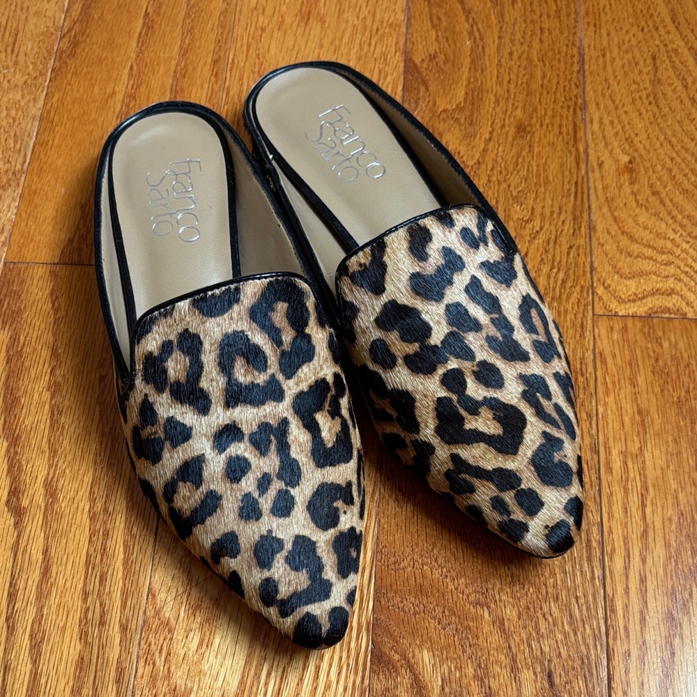 Franco Sarto Animal Print Slip-On Mules